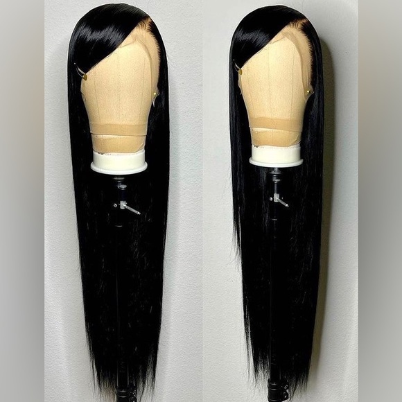 Black 40 Inch 13x6 frontal lace Human hair PrePlucked...
